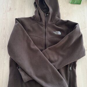The North Face Windwall Brown Hooded Fleece Coat Women's Small